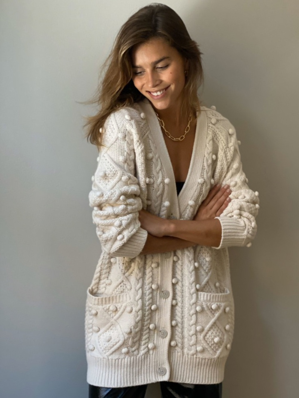 ARITZA Alps Marino Wool Blend Long Cozy Cardigan Size L